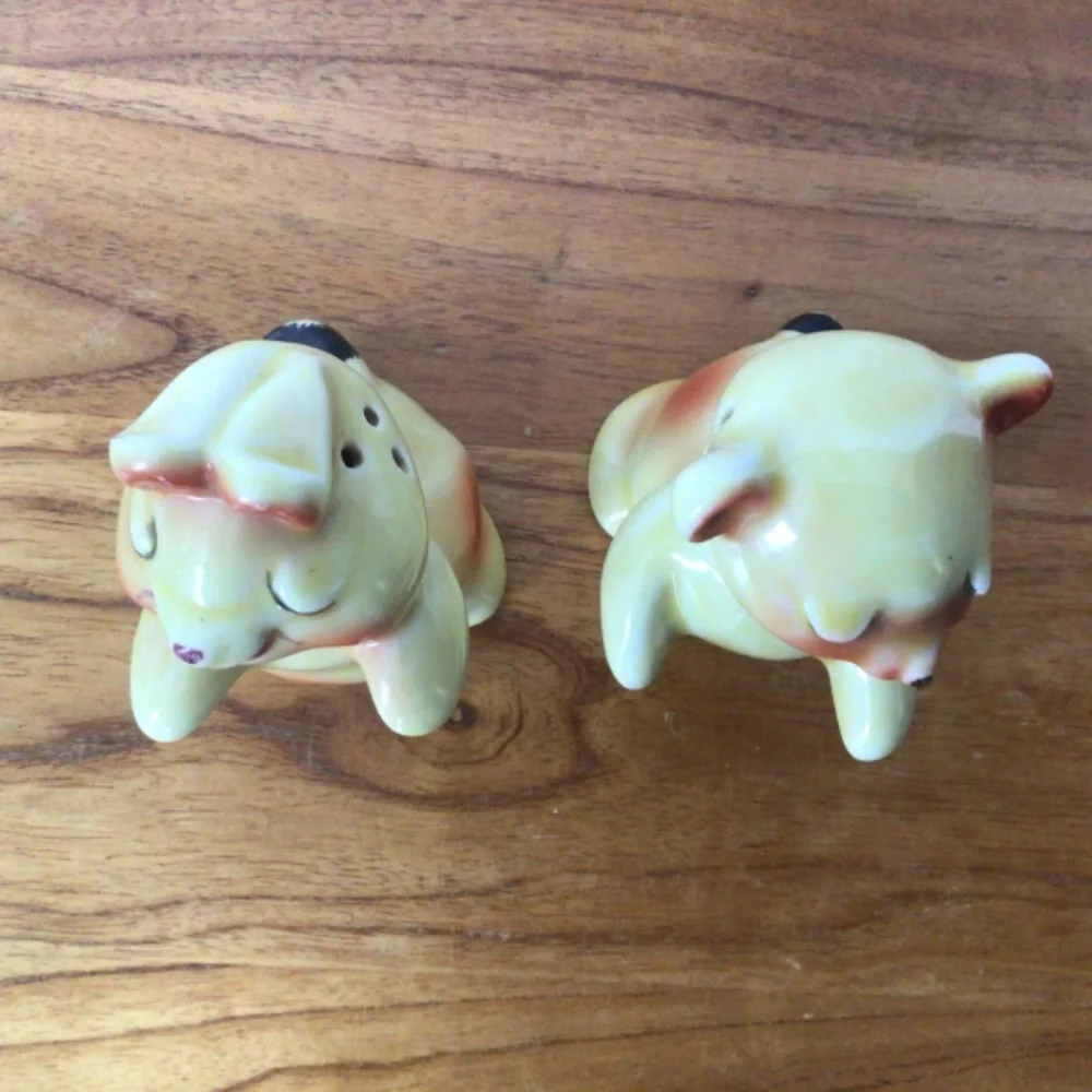 Vintage Animal Friends Ceramic Salt and Pepper Shakers